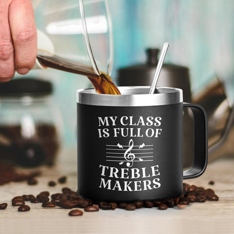 Qtencas taza profesor música tapa y pajilla, transporte seguro para clase.