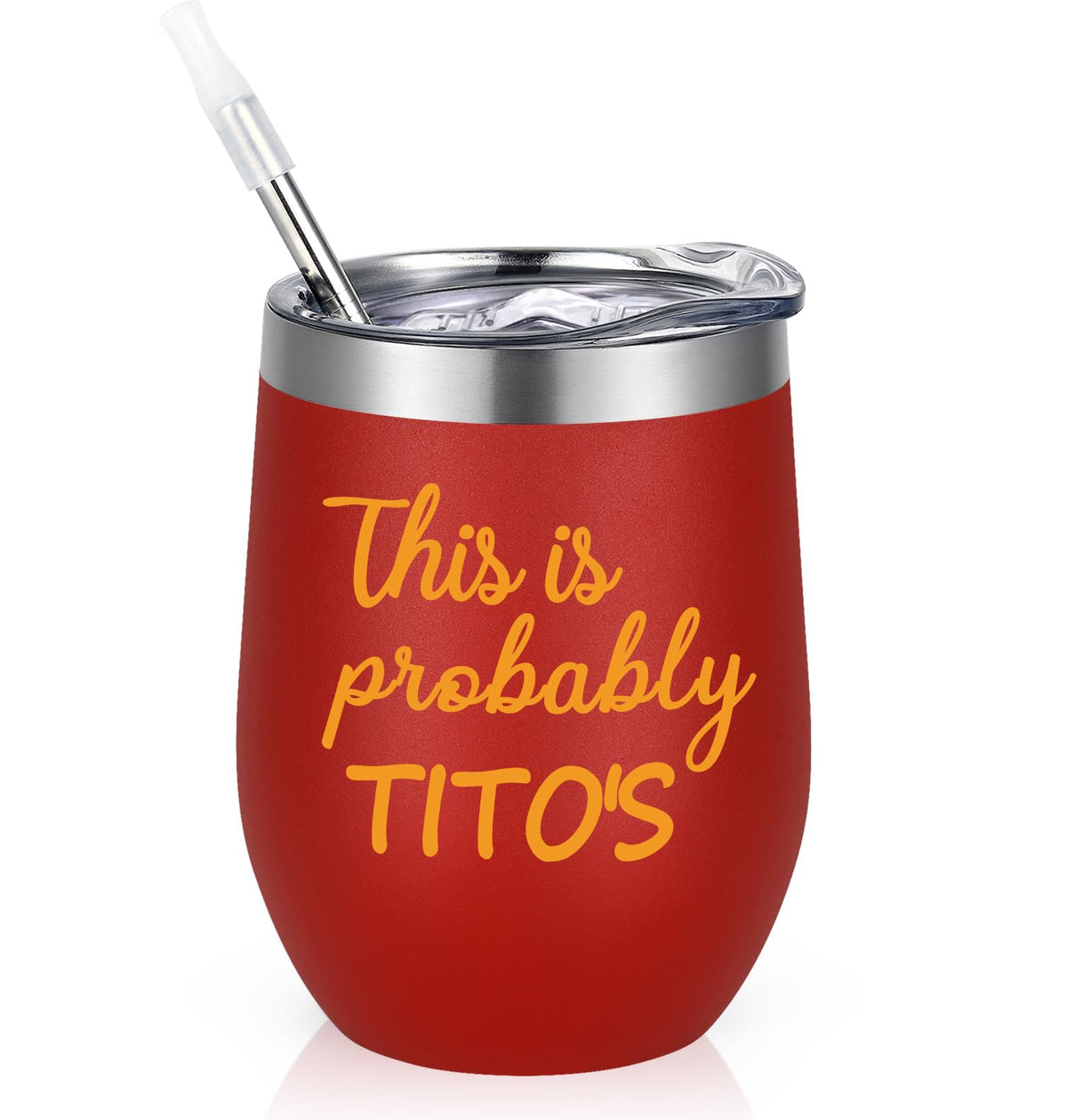 Qtencas Titos, vaso vino aislado de acero inoxidable mantiene bebidas frías por horas.