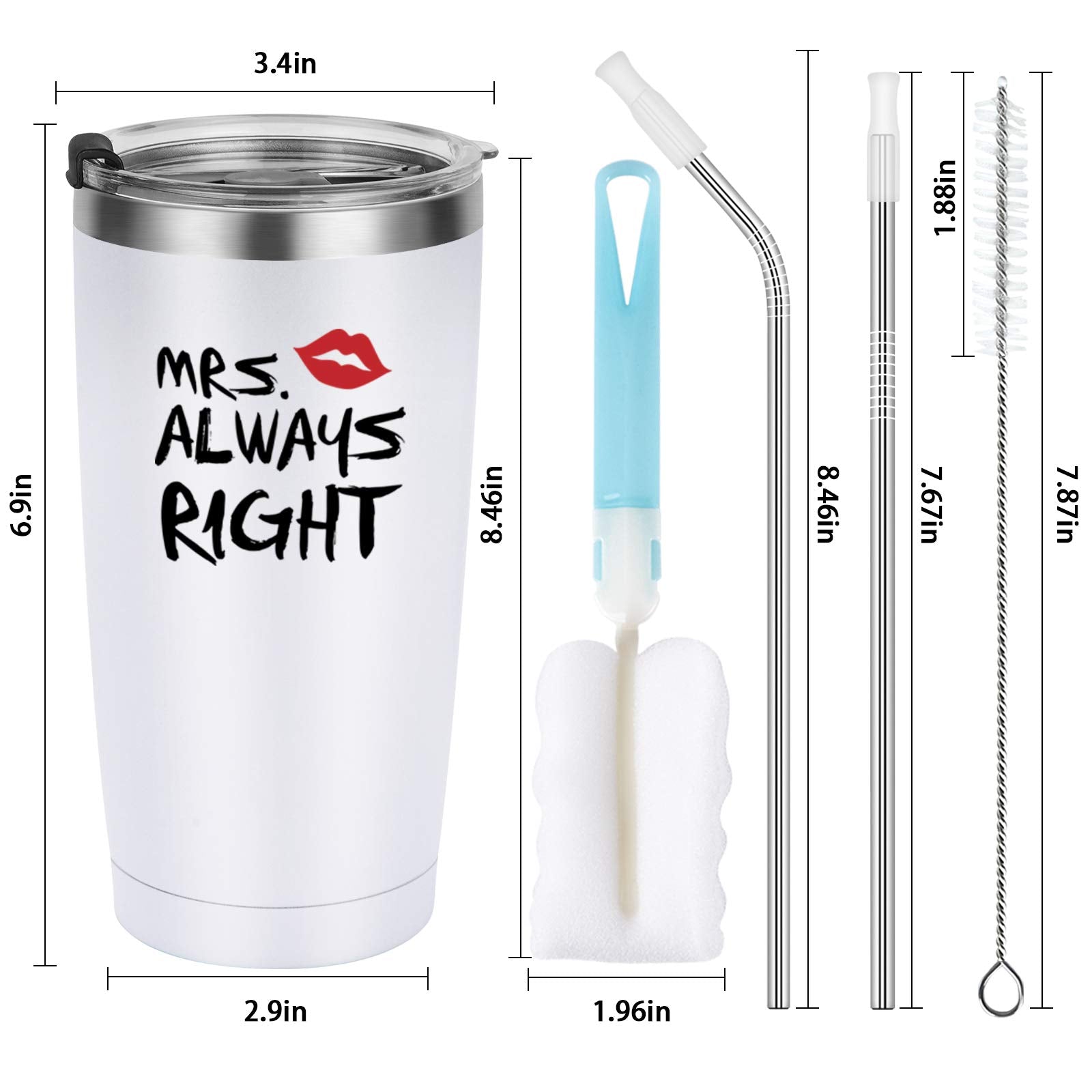 Qtencas tumbler regalo de boda para pareja de recién casados