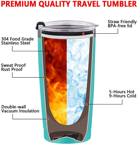 Vaso aislado Qtencas negro de 20 oz, mantiene caliente por horas.