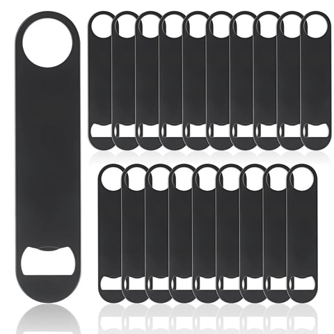 Abrelatas plano de 7 pulgadas negro de QTLCOHD para abrir botellas en bares.