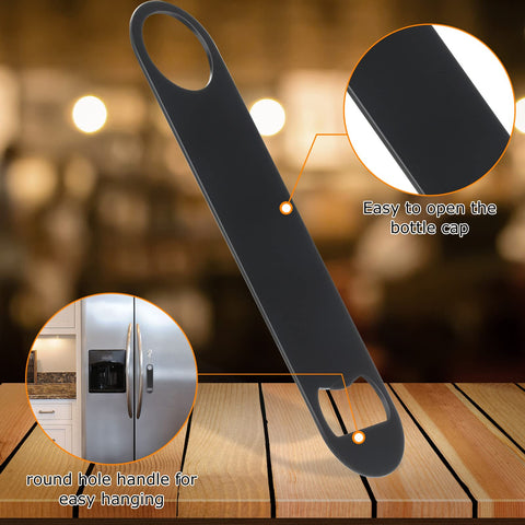 Abrelatas plano de 7 pulgadas negro de QTLCOHD para fiestas y eventos.