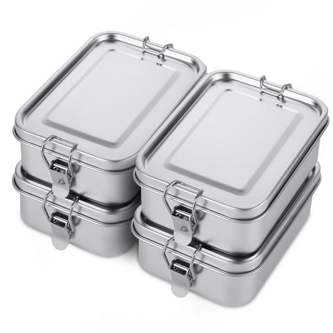 QTLCOHD caja-almuerzo-metal 4unidades, ideal para llevar comidas diarias.