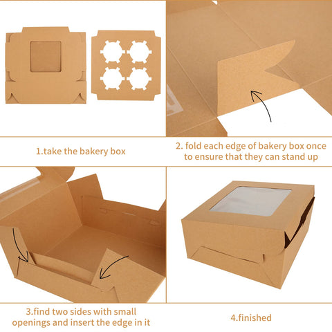 qtlcohd cajas para pasteles 6x6x3, ventana clara para ver rellenos