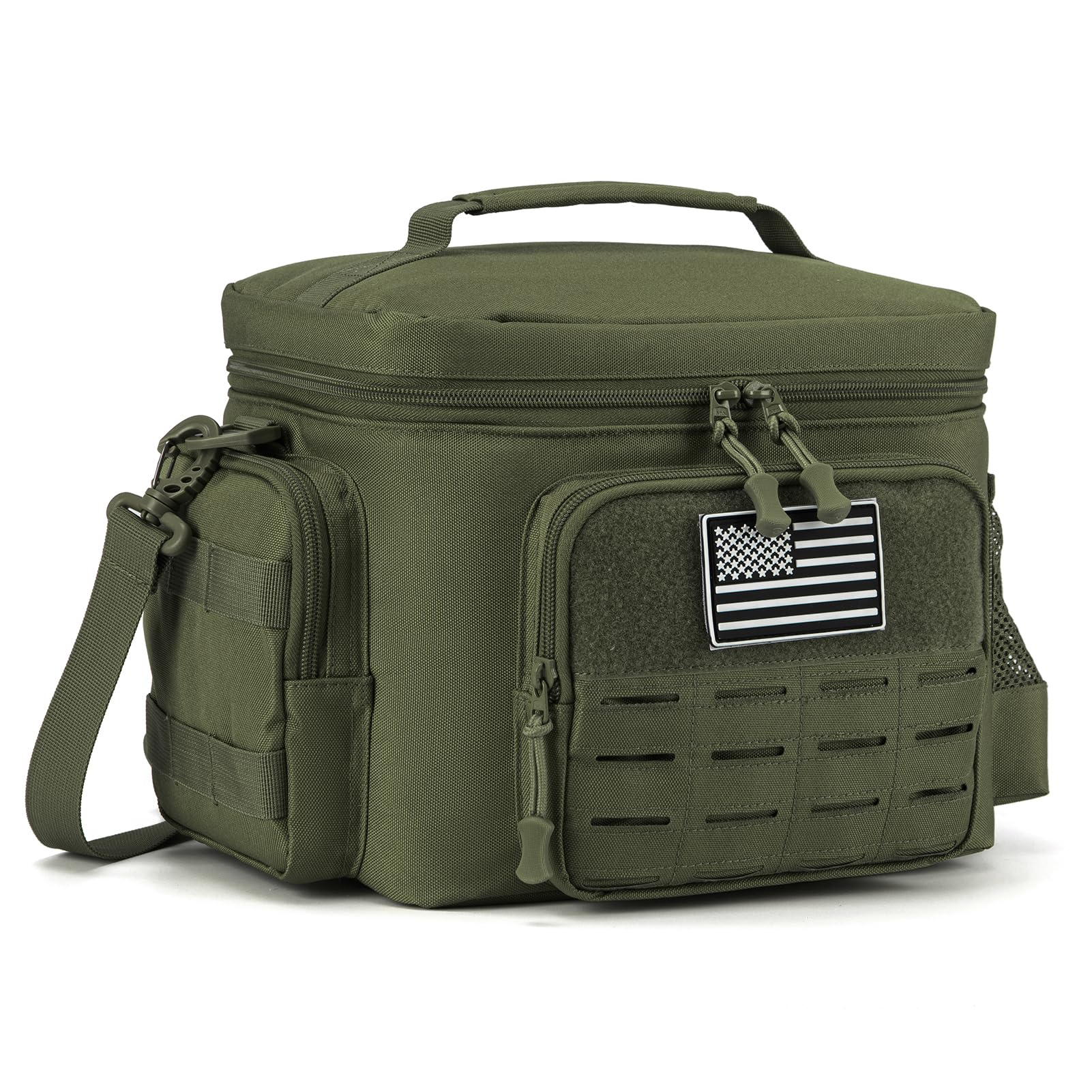 QT&QY bolsa táctica para almuerzo en frontal, ideal para comidas seguras en el trabajo.