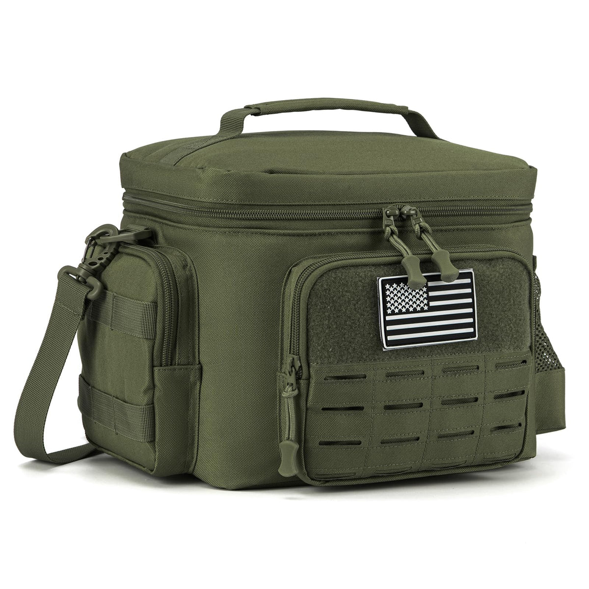 QT&QY bolsa táctica para almuerzo en frontal, ideal para comidas seguras en el trabajo.