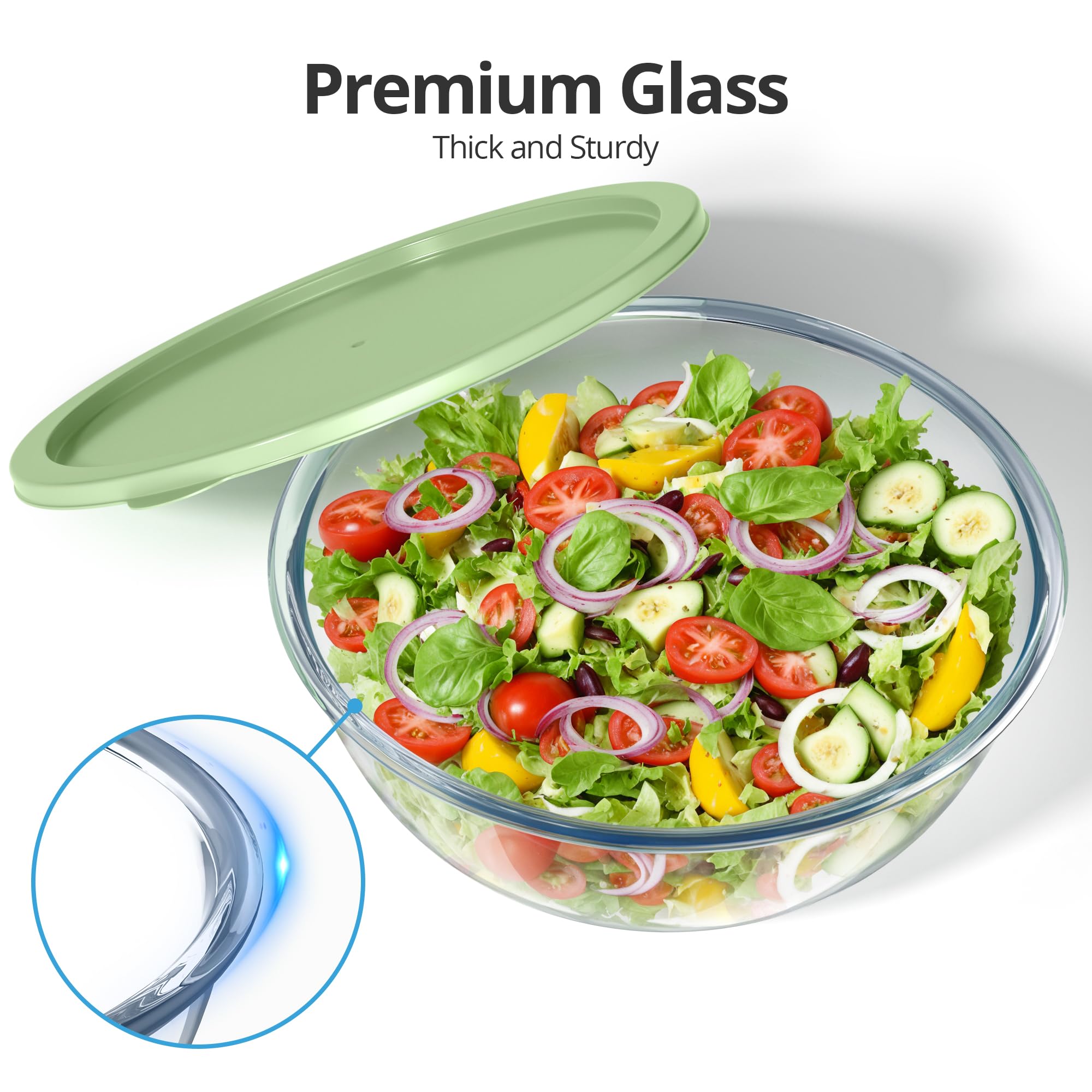 Quald bol cocina de uso múltiple en vidrio, apto para mezclar.