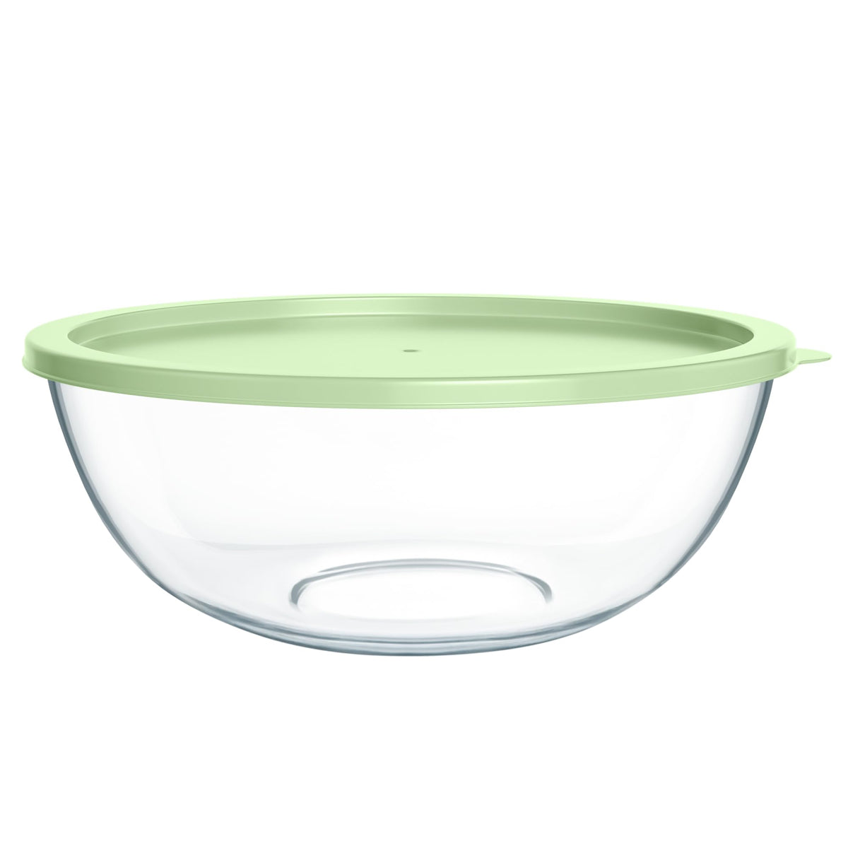 Quald bol grande de mezcla en vidrio transparente, ideal para preparaciones grandes.