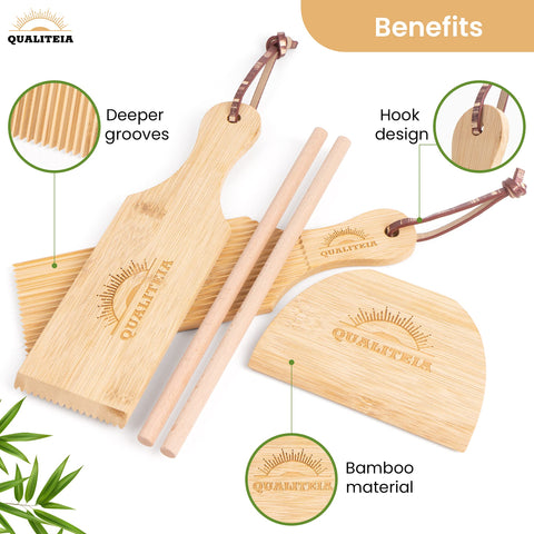 QUALITEIA raspador de masa de bambú para cortar y transferir