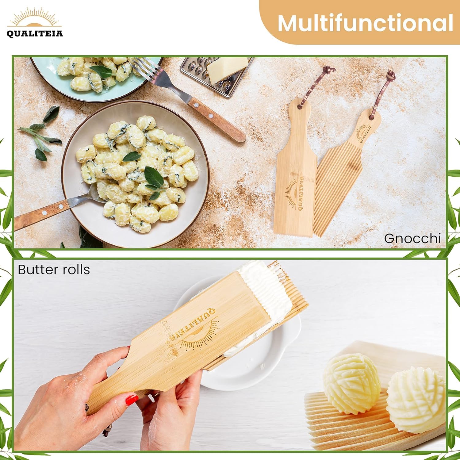 QUALITEIA set completo de herramientas para pasta en bambú