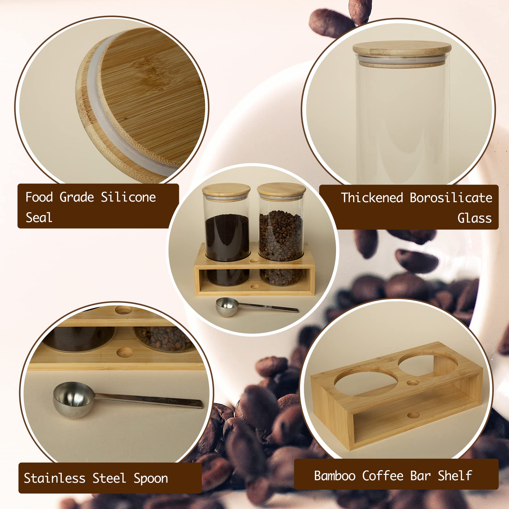 Cuchara inoxidable QUALLON para dosificar café con precisión.