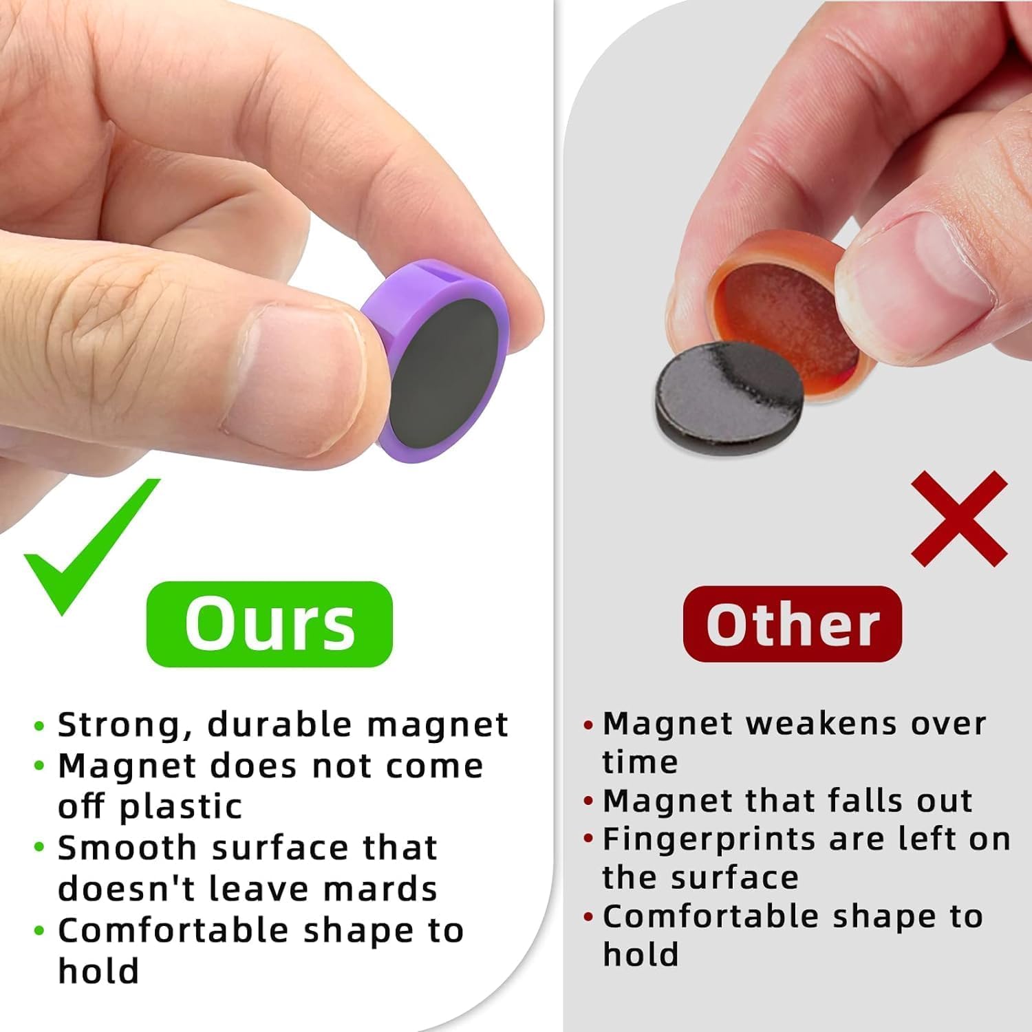 Imanes Qualsen colores vivos y tamaño compacto para organizar espacios.