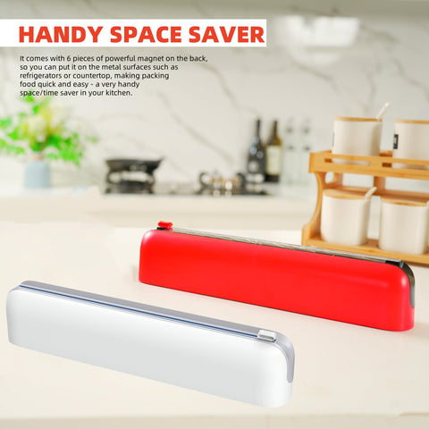 Diseño ergonómico en rojo, mejora la organización de la cocina.