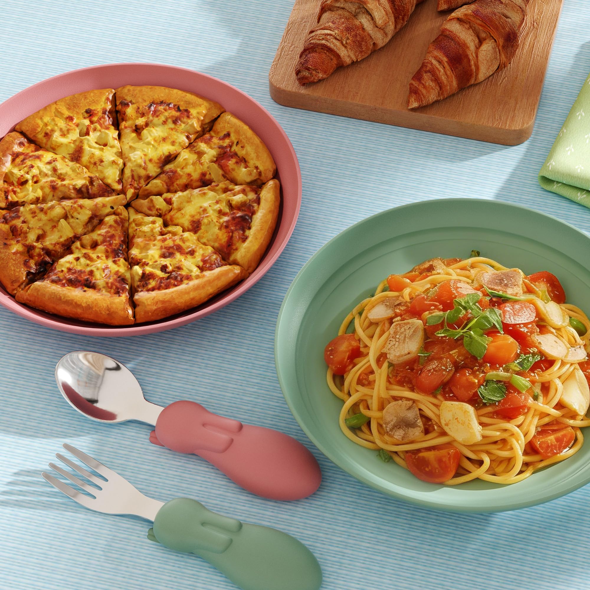 Plato Quatish de trigo 10 pulgadas rosa ideal para comidas al aire libre