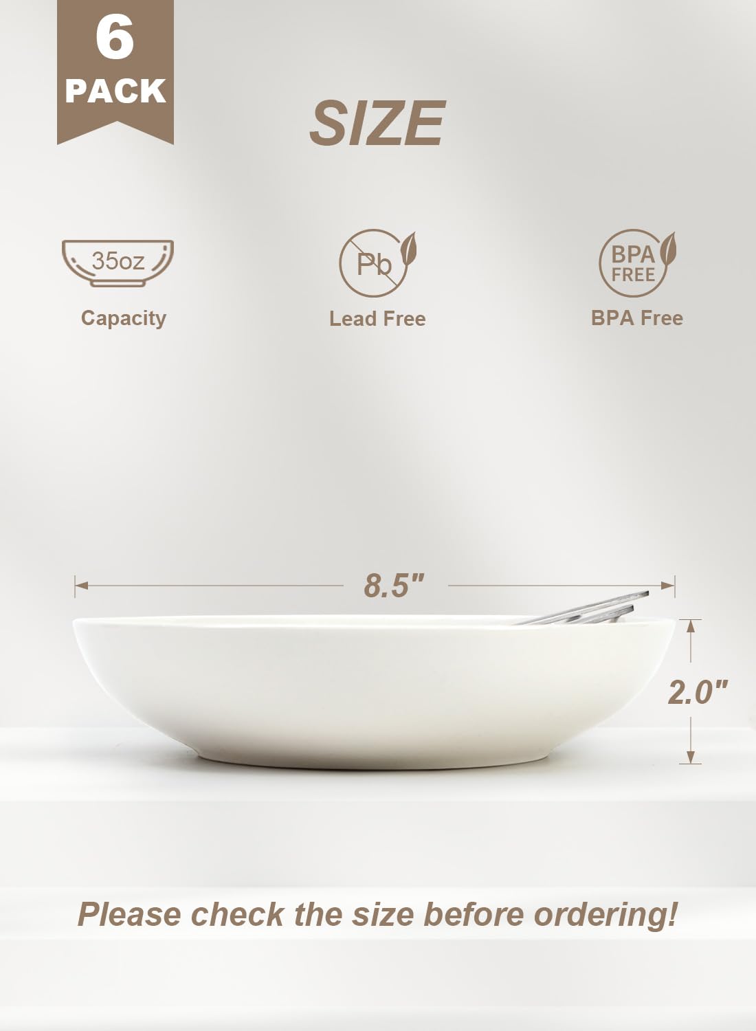 Quatish tazones boca-ancha para porciones generosas de pasta