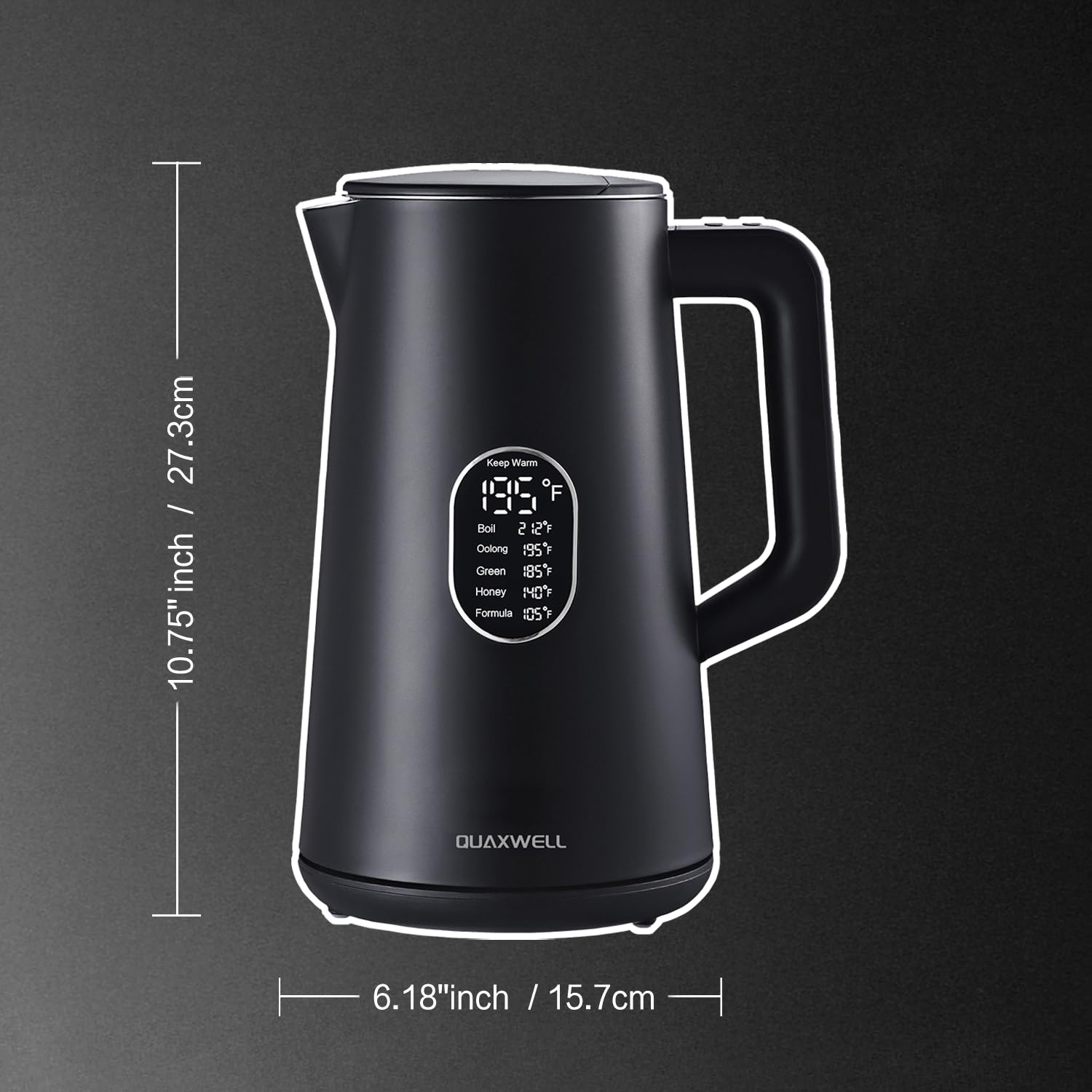 Capacidad 1.5 L ideal para café o té con QUAXWELL.