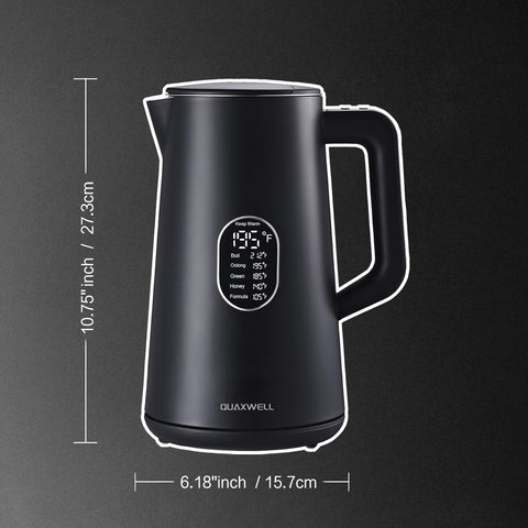 Capacidad 1.5 L ideal para café o té con QUAXWELL.