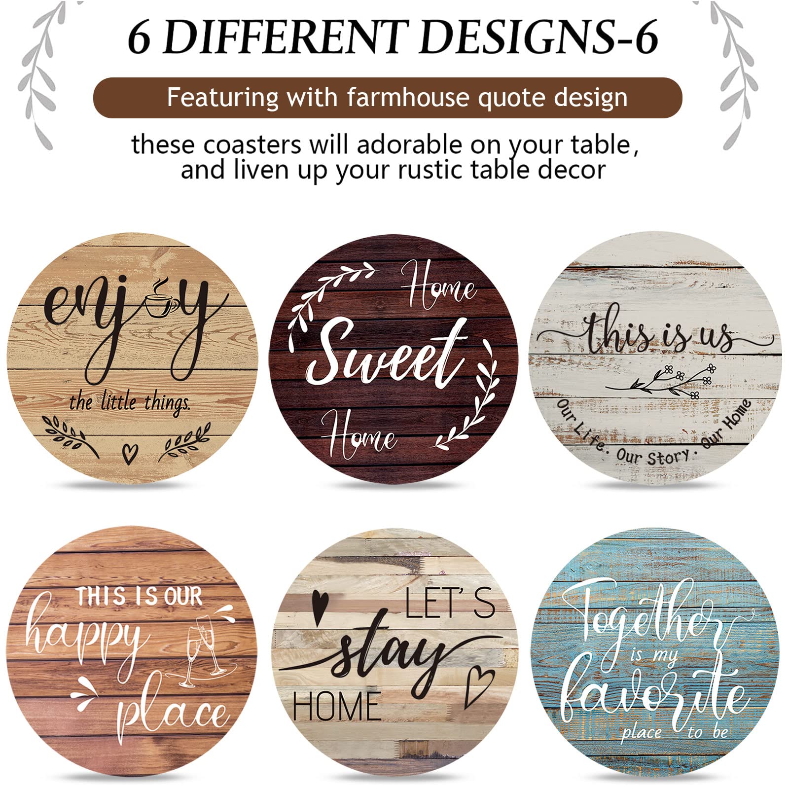 Queekay posavasos para mesa de cocina con acabado suave