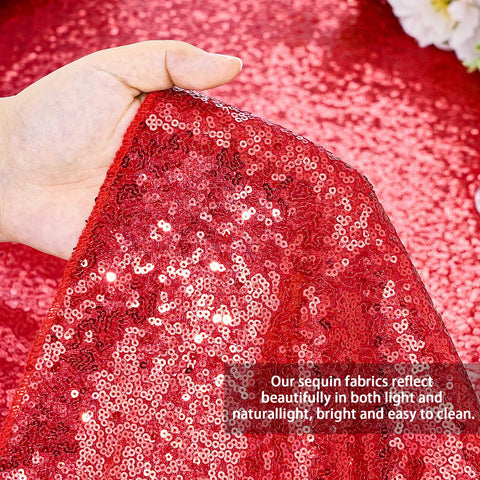 Detalle brillante del mantel QueenDream en rojo.