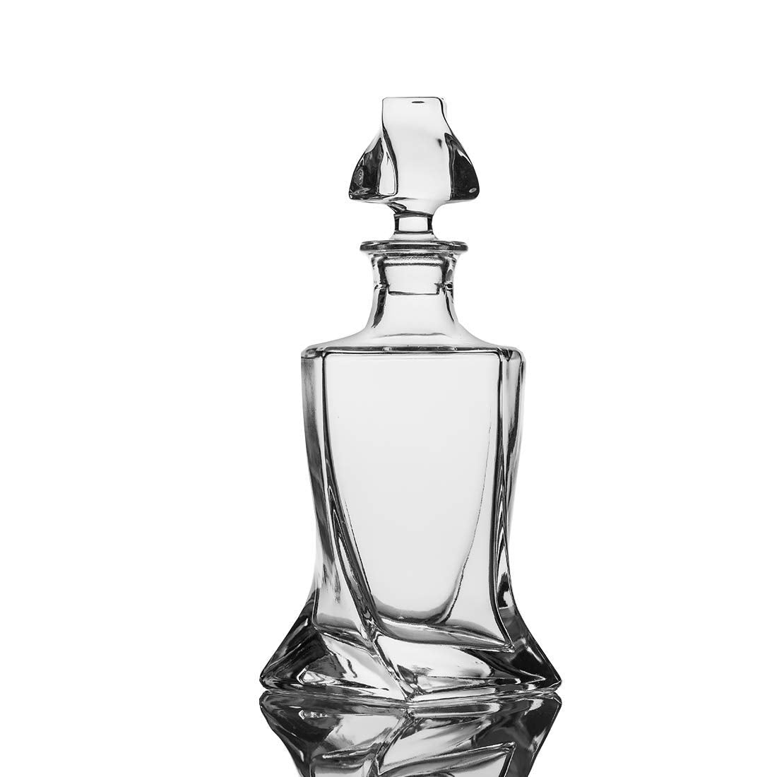 QUEEN&STONE SIN PLOMO decantador whisky torcido 26 oz, ideal para exhibir.