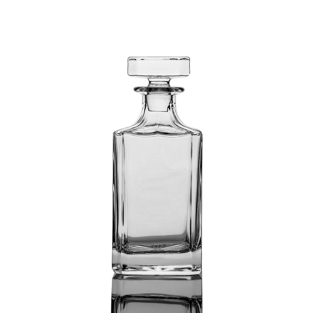 Decantador QUEEN&STONE LEAD FREE con tapón de vidrio, diseño elegante para whisky.