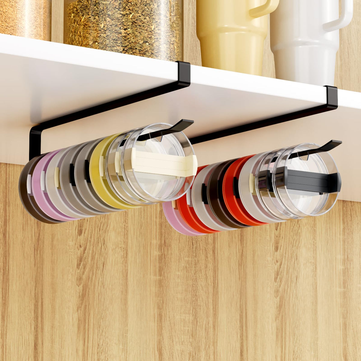 Organizador de tapas Quehun para tumbler bajo el mueble