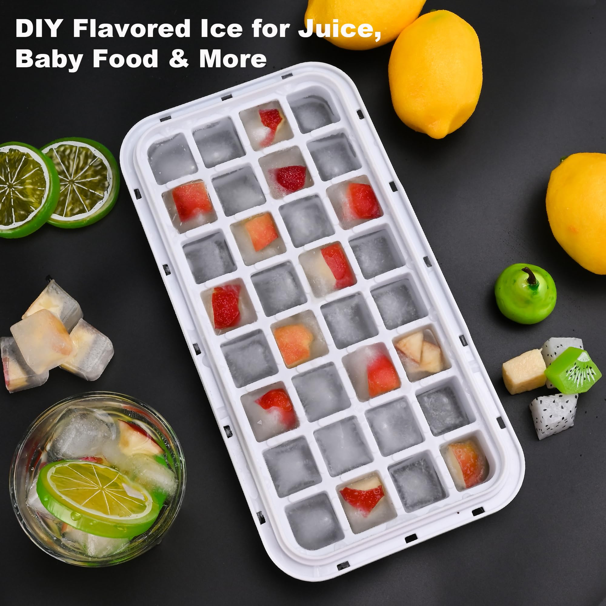 Bandeja de hielo Quelien ahorro de espacio en el congelador.