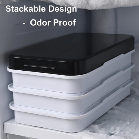 Contenedor de hielo doble apilable de Quelien para ahorro de espacio.