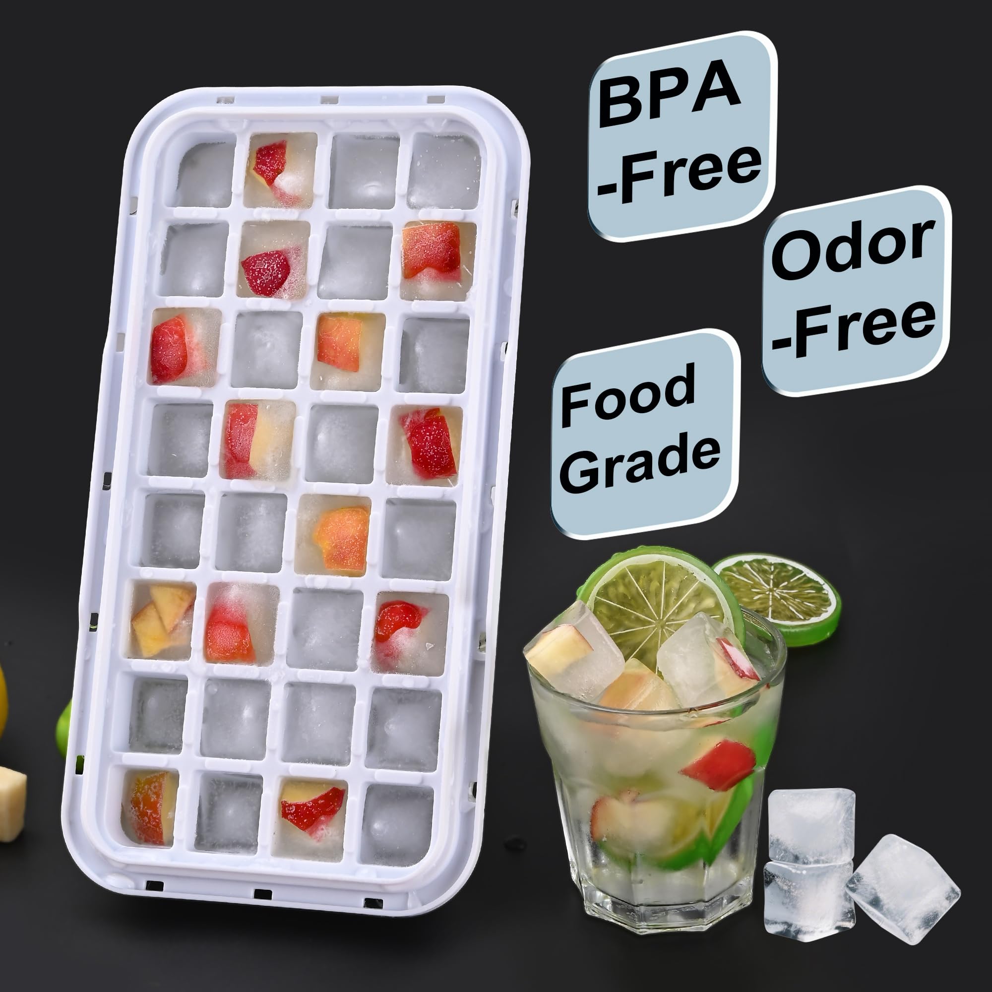 Cubos de hielo Quelien con desmolde rápido para bebidas frías.