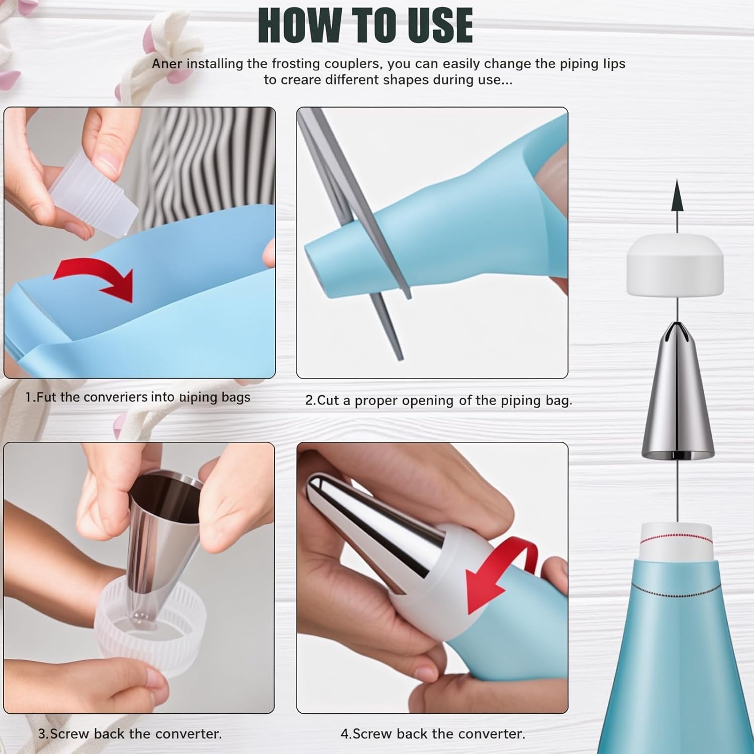 QUELLANCE kit decoracion tortas: espátula angulada para bordes precisos