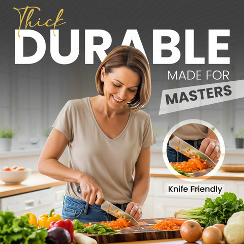 QUELLUXE tabla grande para preparaciones amplias y servicio en mesa.