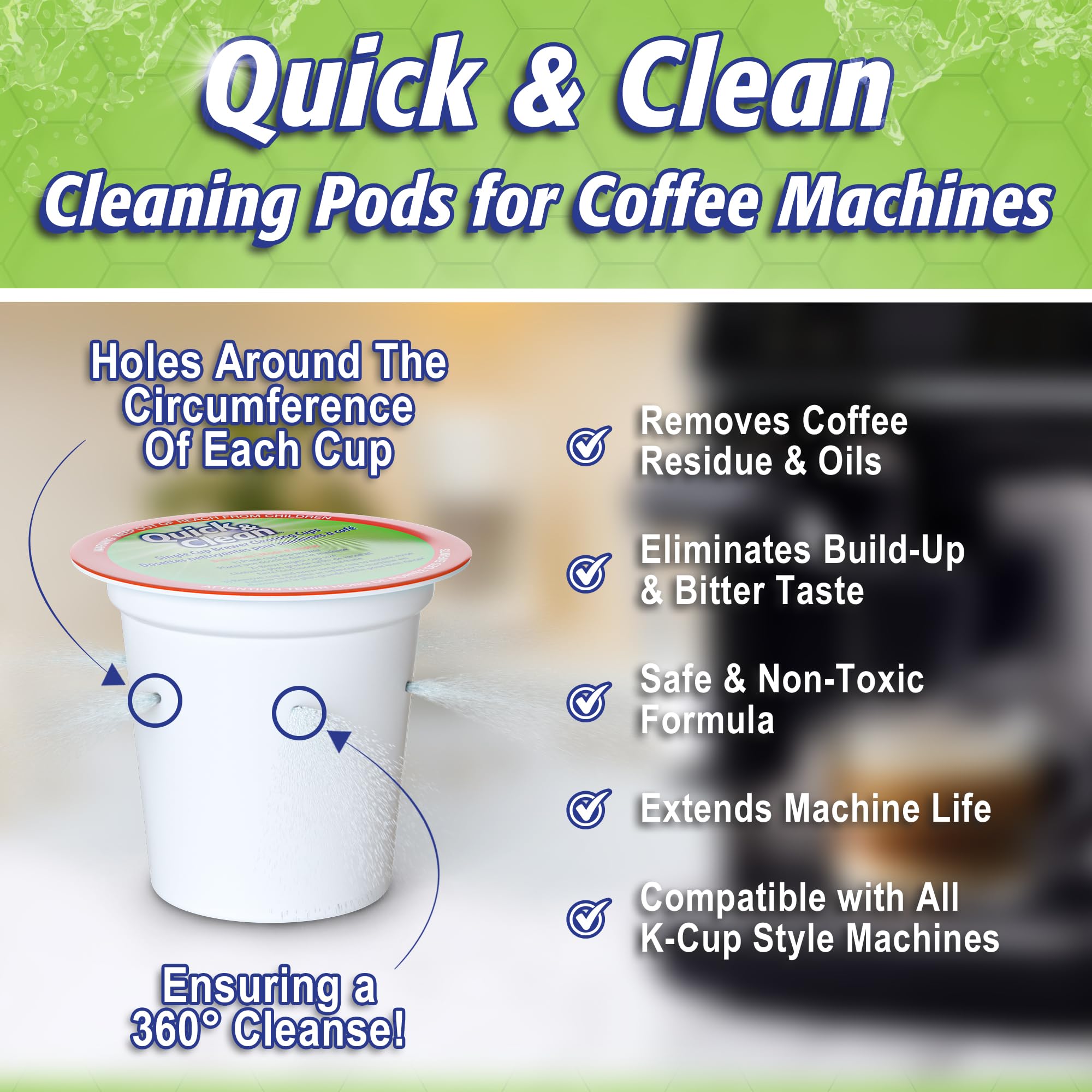 Quick & Clean: cápsulas listas para uso, eliminan residuos y cuidan la máquina.