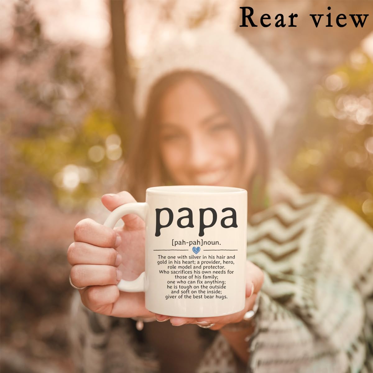 Taza QUICQOD Papá Definición, uso diario para café o té.