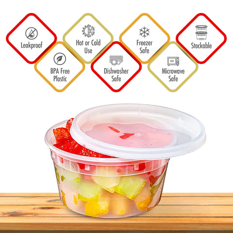 QUIDDITY WARE deli con tapas herméticas para evitar derrames durante el transporte.