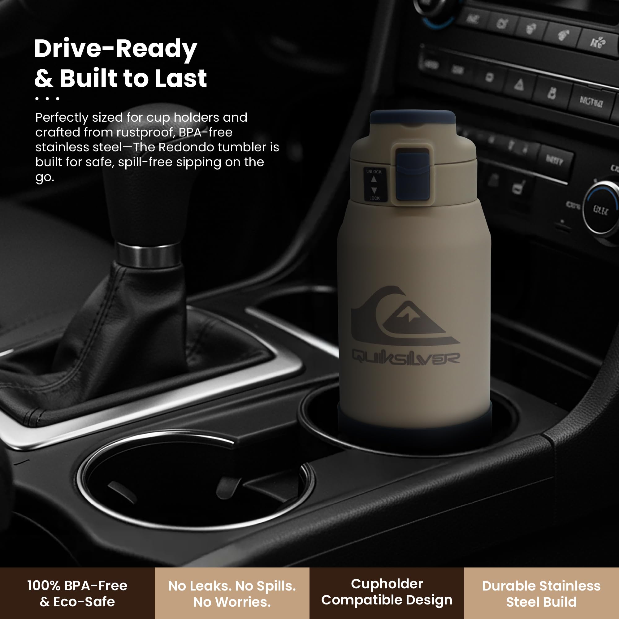 Diseño mate y ergonómico de Quiksilver Redondo para un agarre cómodo.