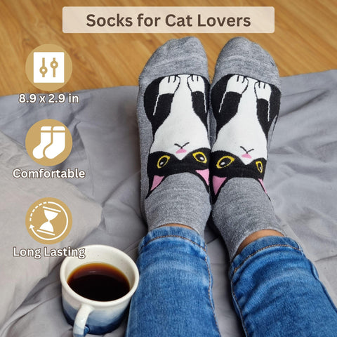 Medias con estampado de gato de QUILE para comodidad diaria
