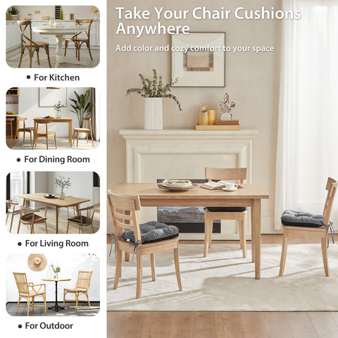 Conjunto Quilmfoam de cuatro cojines para comedor.