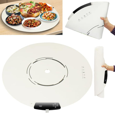 Quincry bandeja calefactora redonda de 65 cm para calentar comidas al instante.