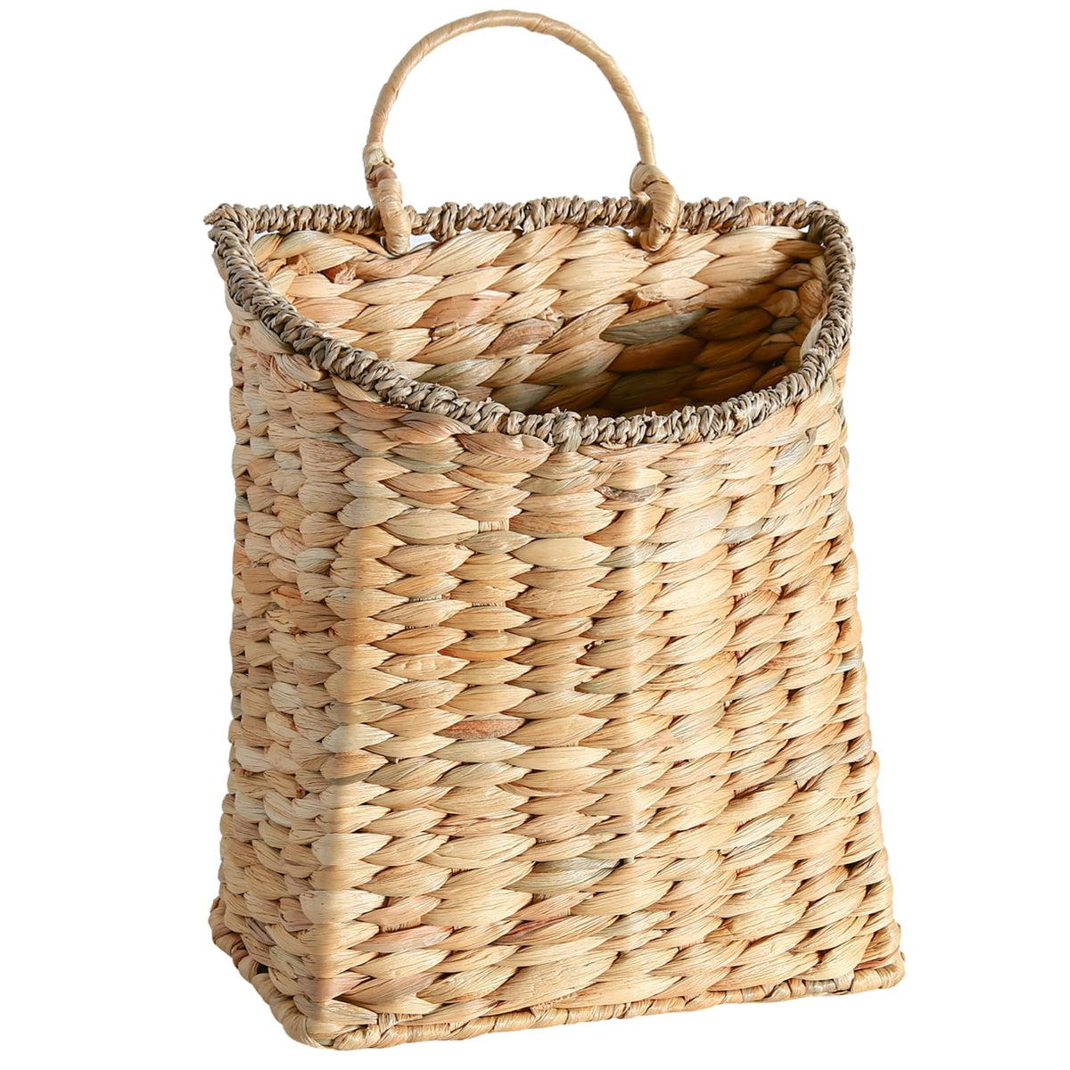 Quincry canasto colgante para pared con rattan, ideal para plantas decorativas.