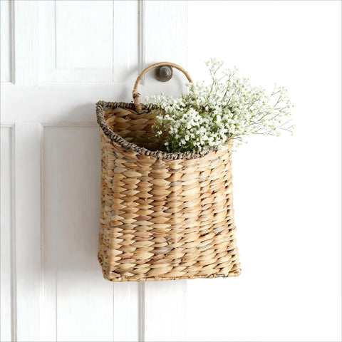 Quincry cesta mural exterior de rattan, ideal para plantas artificiales.