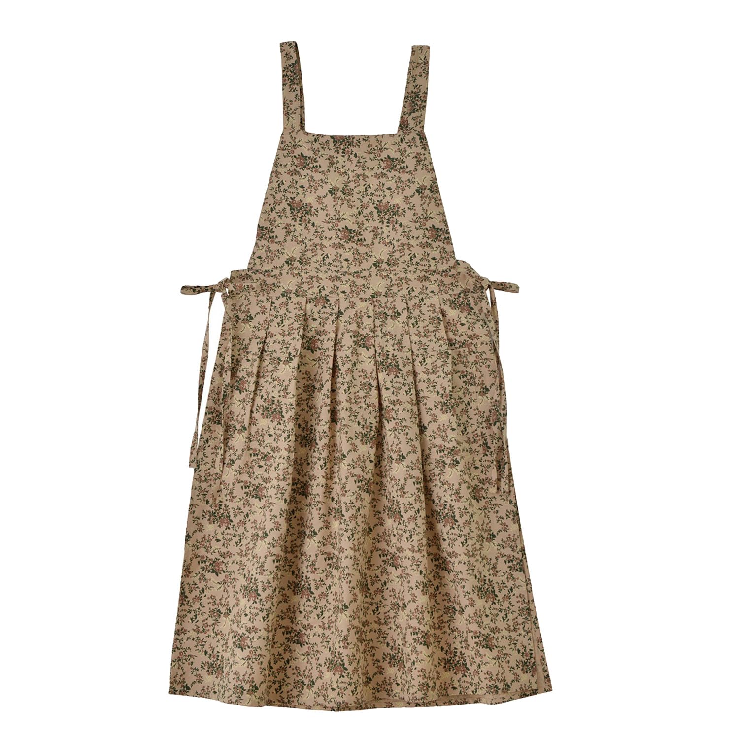 Delantal Quinieda con bolsillo frontal y diseño floral para cocinar con comodidad.