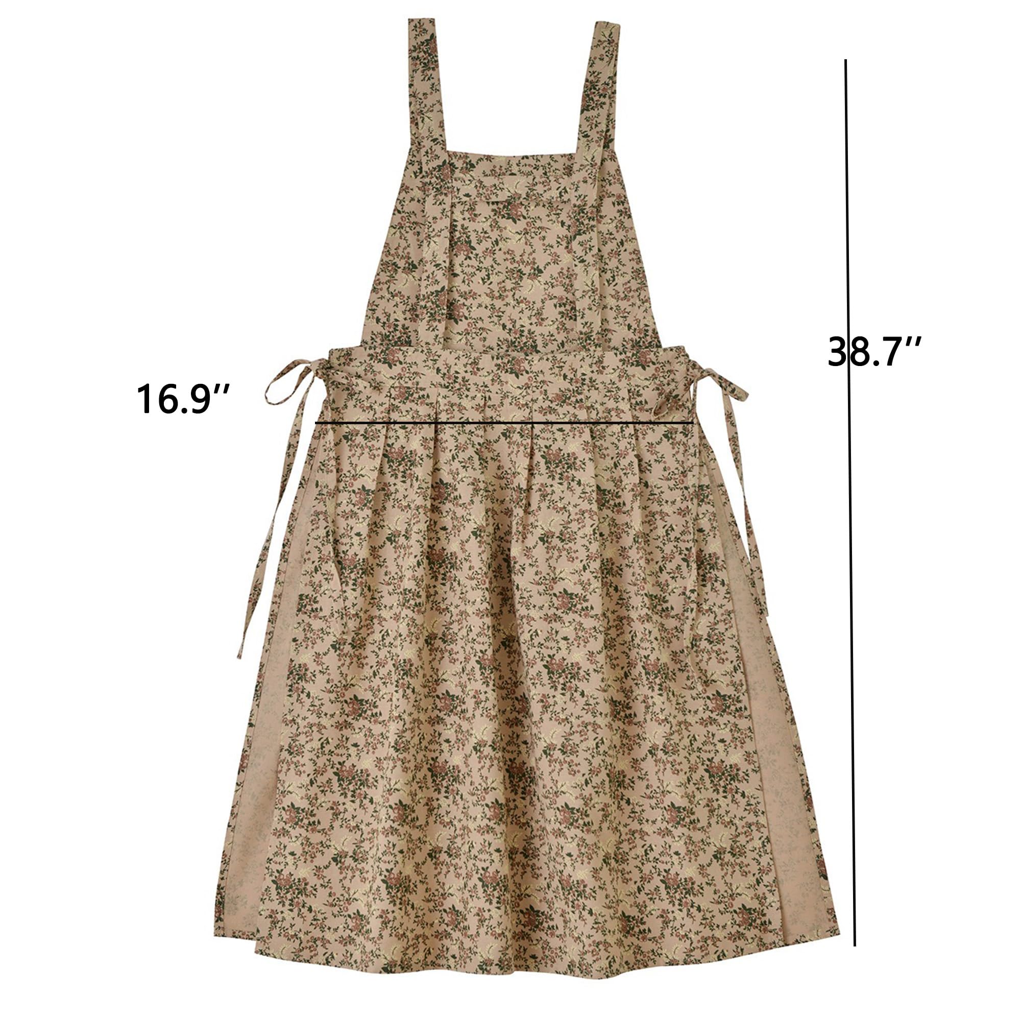 Delantal Quinieda estilo vintage con estampado floral para realzar el estilo al cocinar.