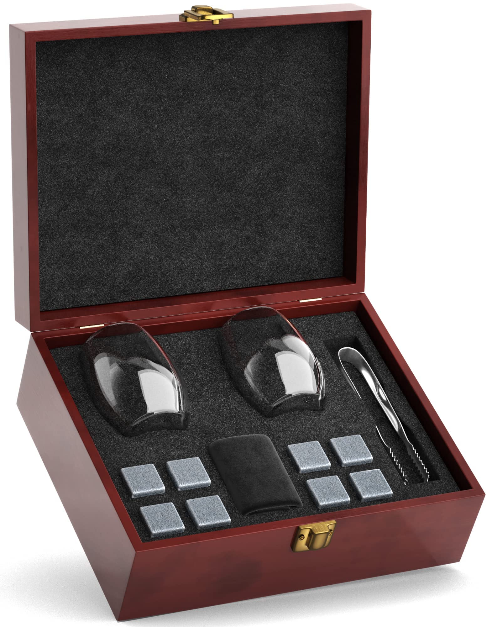 Quiseen piedras enfriantes, caja de madera elegante para regalo.