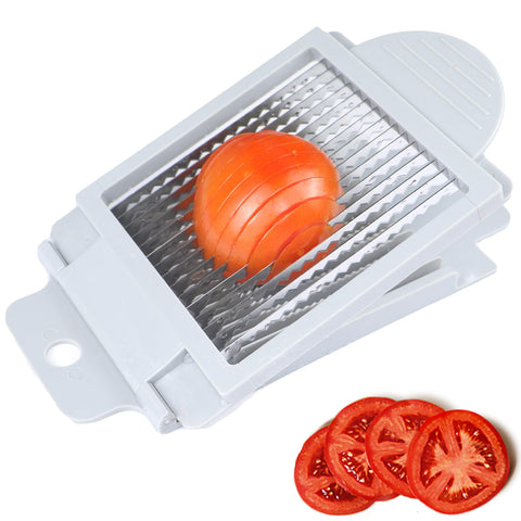 QUJIFETU cortador tomate con cuchillas de acero inoxidable para cortes uniformes.