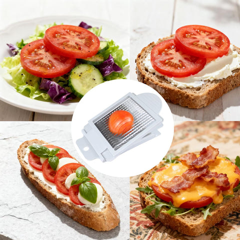 QUJIFETU cortador tomate base estable para cortes sin deslizamientos.