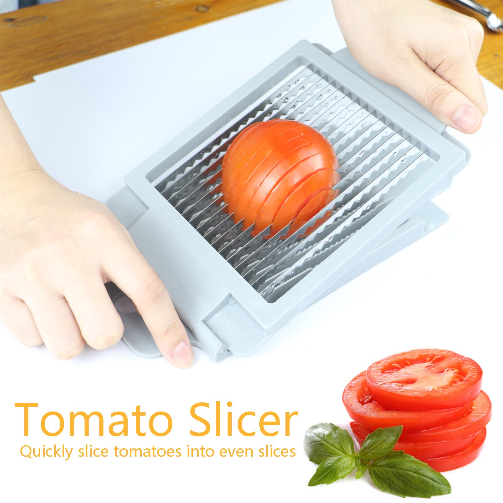 QUJIFETU cortador tomate apto lavavajillas, limpieza rápida.