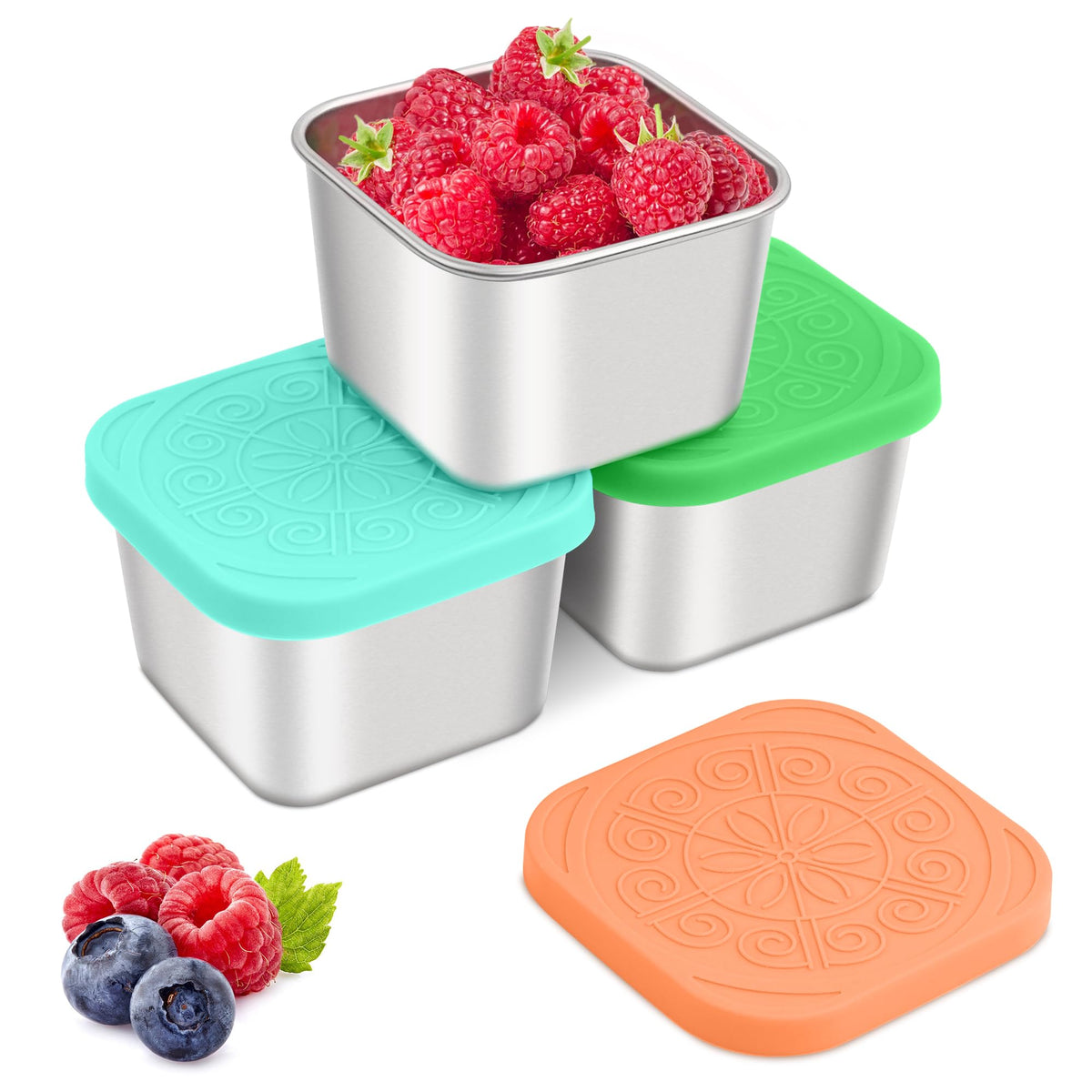 Qukaka: contenedores de merienda de acero inoxidable para meriendas escolares sin derrames.