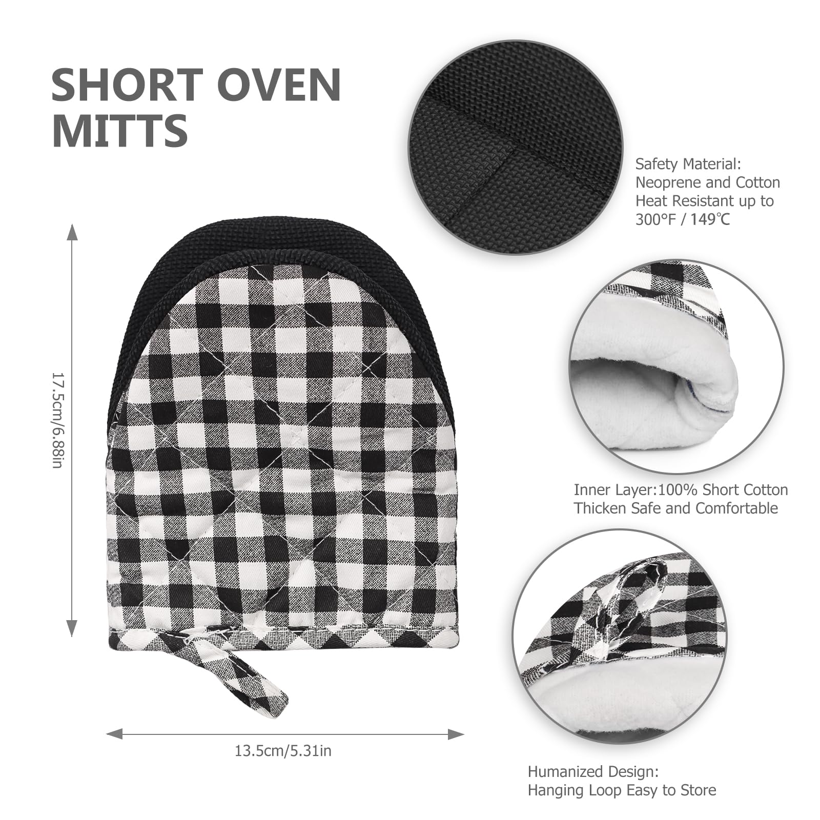 Guantes cortos Qulable, diseño flexible para mayor movilidad al cocinar.