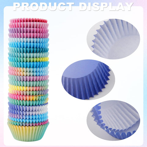 Qumenan cupcake liners Gradiente Azul-Morado para tartas individuales llamativas.