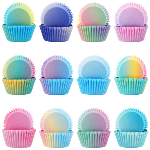 Qumenan cupcake liners Gradiente Rosa-Azul para postres coloridos en fiestas.